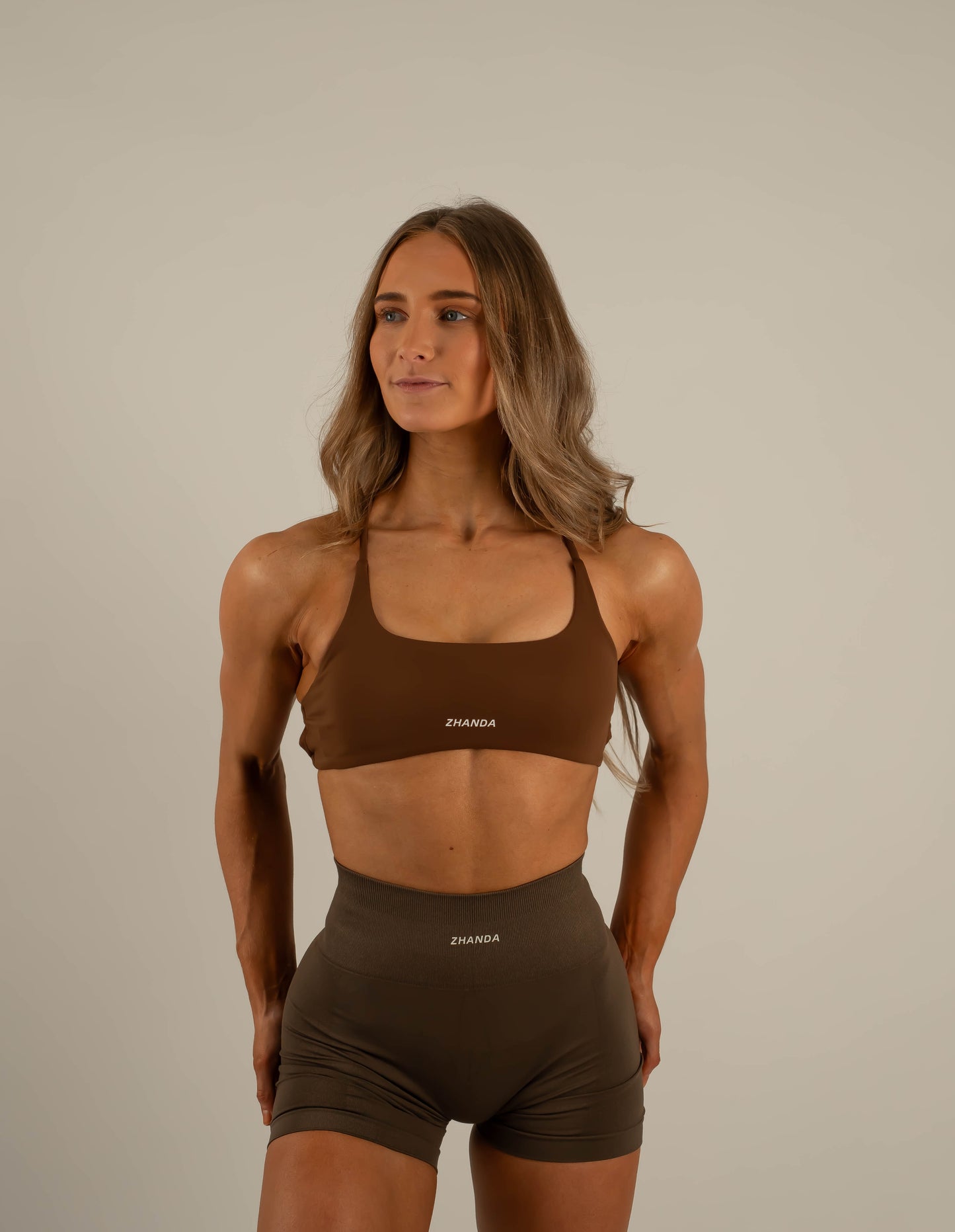 Zhanda II Scrunch Shorts - Mocha Brown