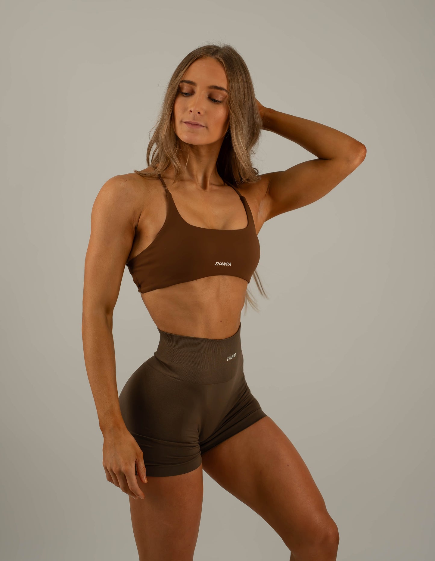 Zhanda II Scrunch Shorts - Mocha Brown