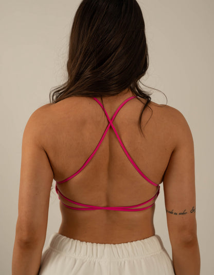 Midnight Cross Back Top - Hot Pink