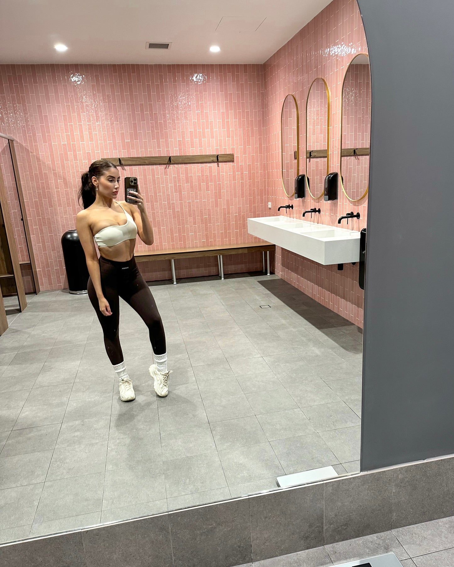 Swerve One Shoulder Crop - Oat Milk