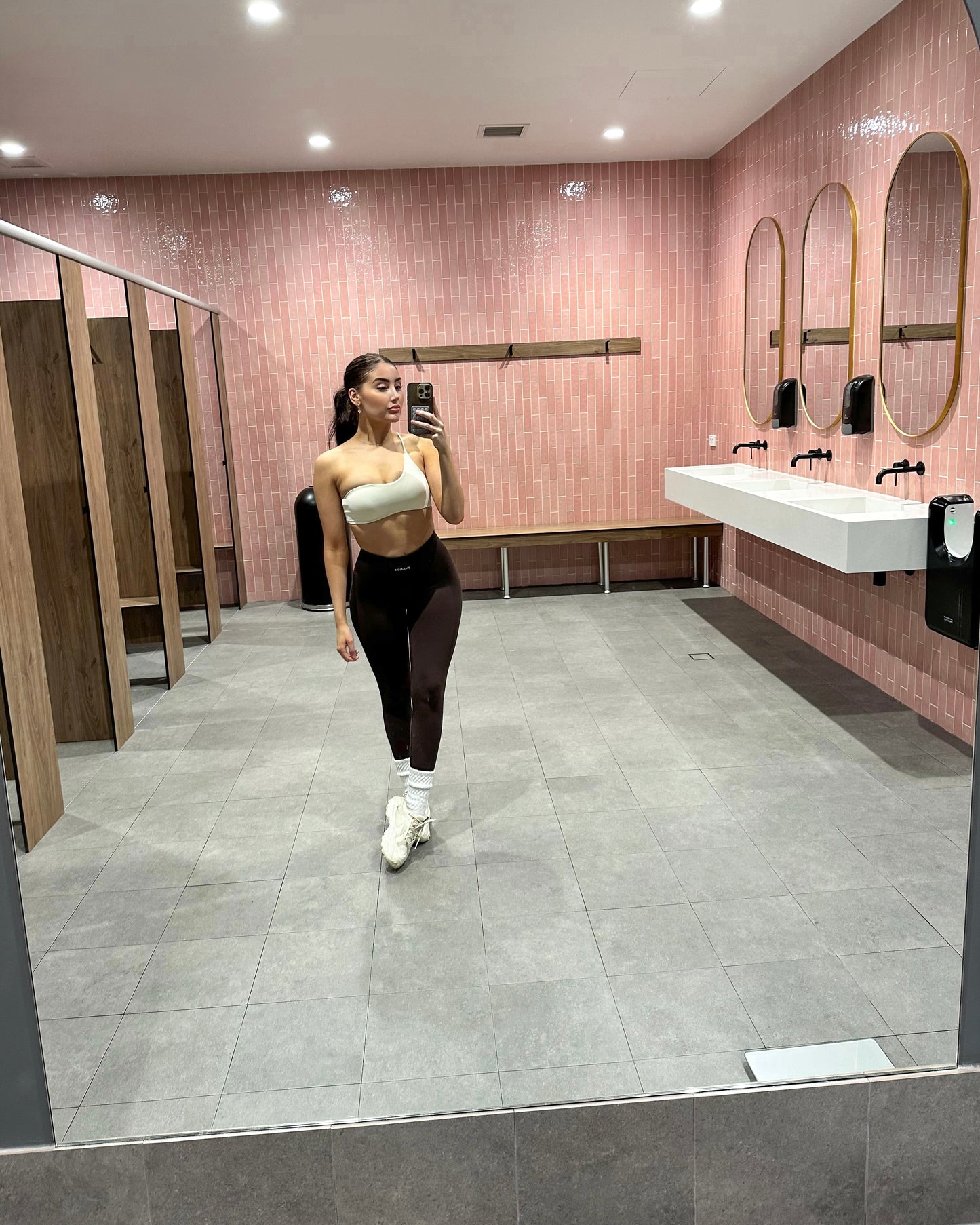 Swerve One Shoulder Crop - Oat Milk