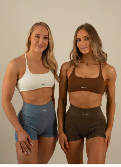 Zhanda II Scrunch Shorts - Mocha Brown