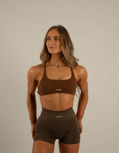 Zhanda II Scrunch Shorts - Mocha Brown