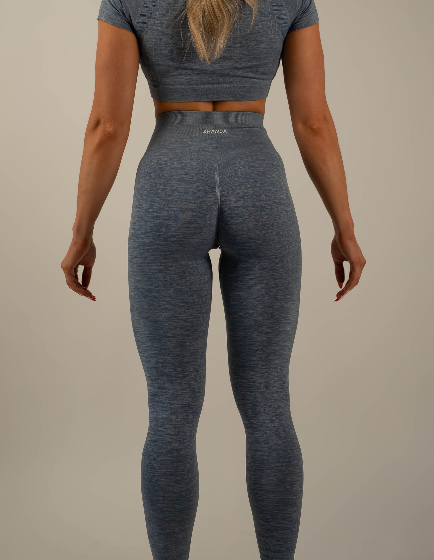 Zhanda Scrunch Leggings - Blue Grey