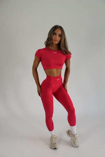 Zhanda Cropped Tee - Deep Pink