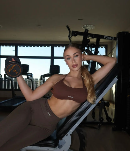 Zhanda Scrunch Leggings - Mocha Brown