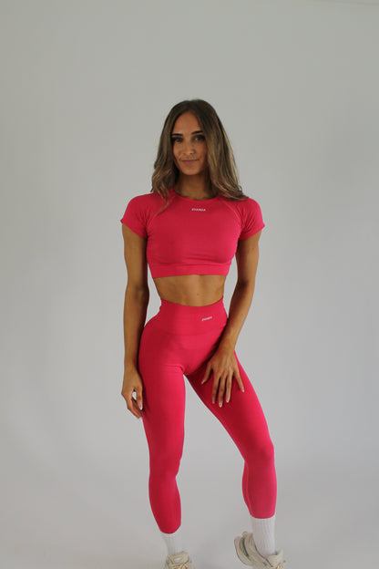 Zhanda Cropped Tee - Deep Pink