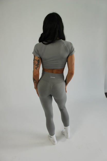 Zhanda Scrunch Leggings - Light Grey