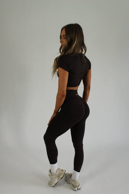Zhanda Scrunch Leggings - Dark Brown