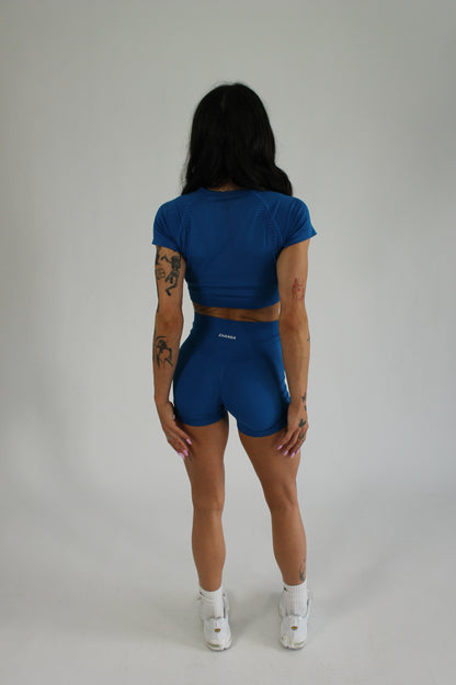 Zhanda Cropped Tee - Cobalt Blue
